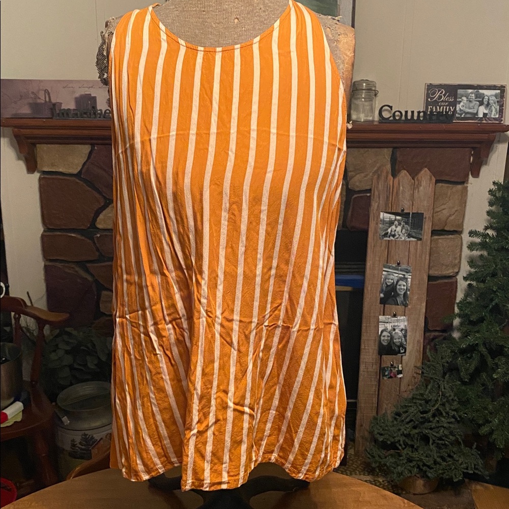 Old Navy Mustard and White Striped Top